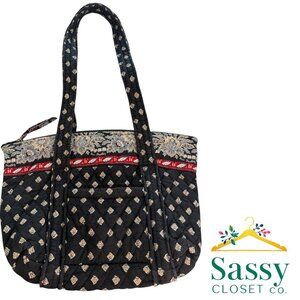 ✨ VERA BRADLEY Vintage Floral Quilted Cotton Zip Tote Bag EUC 🌸
